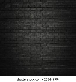 Black Brick Wall For Background 