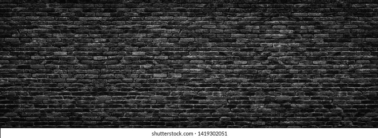 Black Brick Wall Background. Dark Stone Texture