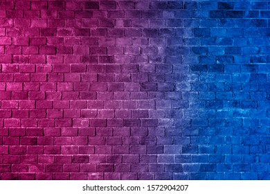 Black Brick Wall Background Neon Lighting Stock Photo 1572904207 