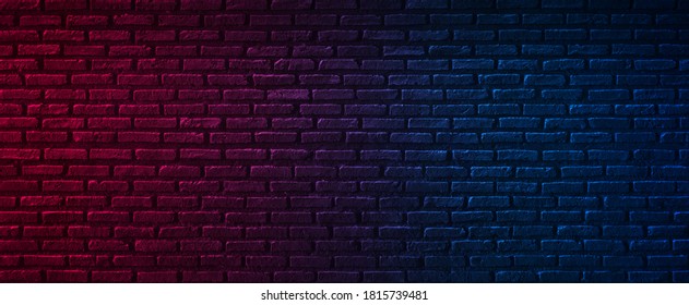 Black Brick Wall Background Neon Lighting Stock Photo 1815739481 