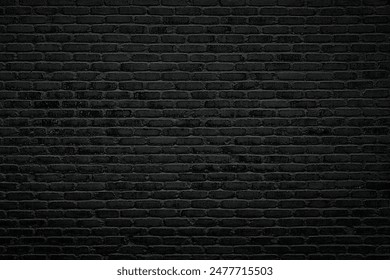 black brick wall texture as background or wallpaper for inserting text