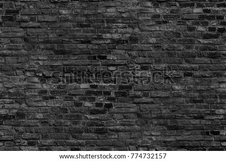 black brick wall texture grunge background, seamless background