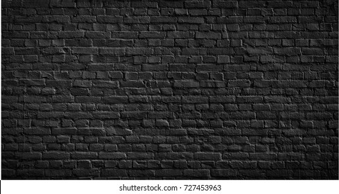 Black brick wall texture, brick surface for background. Vintage wallpaper. - Shutterstock ID 727453963