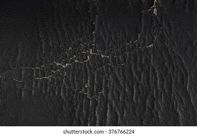 Black Broken Leather Background Or Texture