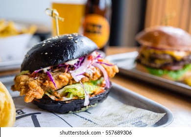 Black Burger - Front Angle  - Shutterstock ID 557689306