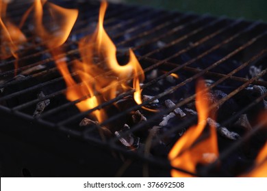 black burned charcoal bbq grid fire natural as background