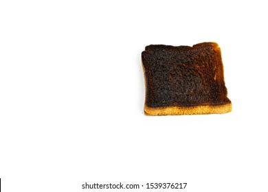 Black Burnt Toast Isolated On A White Background
