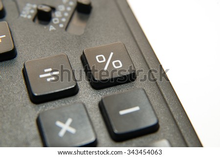Black button of the device for computing close-up