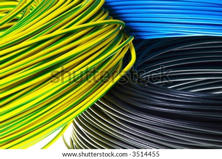 black cabel in three colours on white background