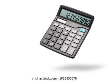 black calculator isolated on white background