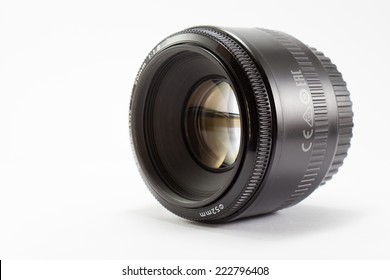 Black Camera Lens Isolated On White Background