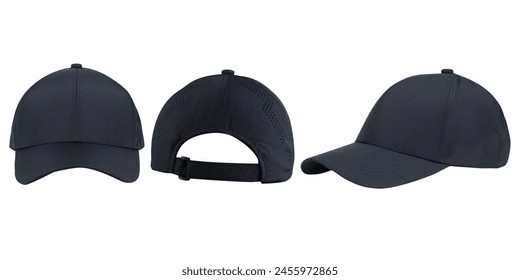 Black Cap Hat Visor Snapback Trucker Simple Casual Sporty Dry Fit Elegant Mockup Dummy Design