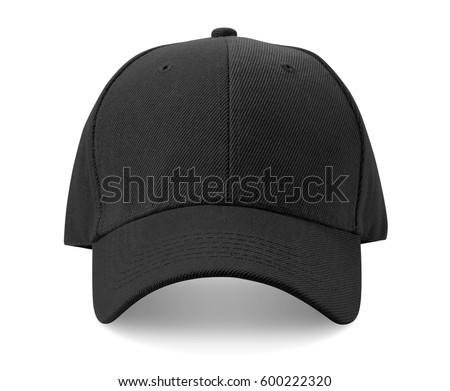Black cap isolated on white background.