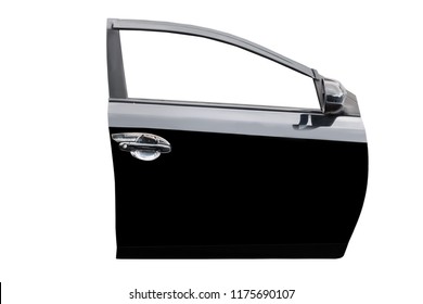 Black Car Door Isolated On White Background With Clip Path