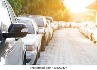 Black car parking in outdoor on daytime