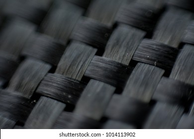 Black Carbon Fiber Composite Close Up Macro View