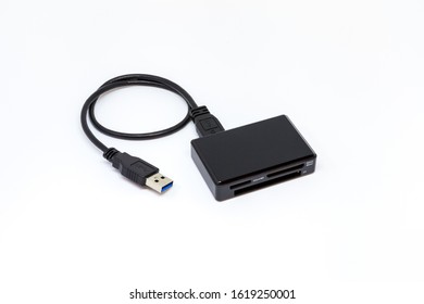 black card reader on a white background