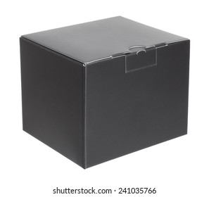 Black Cardboard Box On A White Background