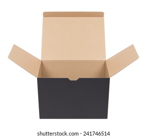 Black Cardboard Box On A White Background