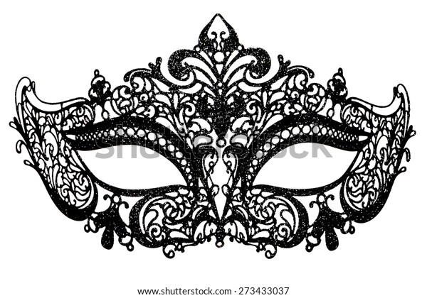 Black Carnival Mask On White Background Stock Photo (Edit Now) 273433037