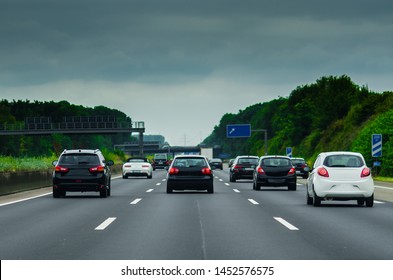 Black cars and white cars on the german autobahn