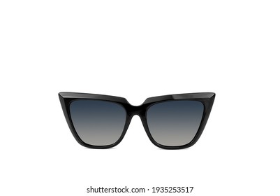 Black cat eye sunglasses isolated white background 