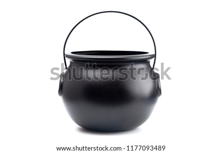 Black Cauldron For Witches on a White Background