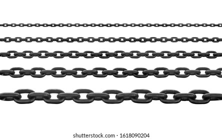 Black Chain Iset Solated On White Background 