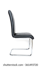 Black Chair Isolated On White Background, Side View