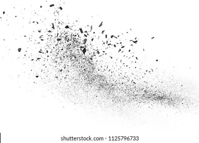 Black charcoal dust, gunpowder isolated on white background and texture, top view - Shutterstock ID 1125796733