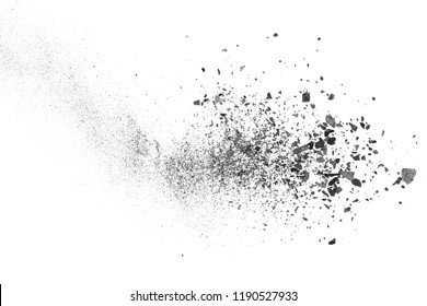 Black charcoal dust, gunpowder isolated on white background and texture, top view - Shutterstock ID 1190527933