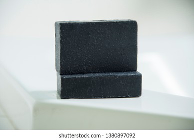 Black Charcoal Soap Bar In Slices 