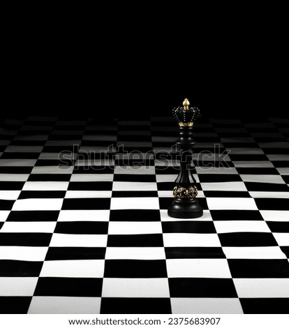 black chess king on a chessboard
