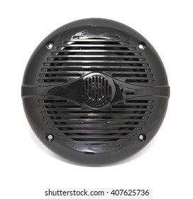 Black Circle Mortise Boat Waterproof Audio Speaker Isolated On White