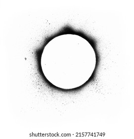 Black circle sprayed with ink