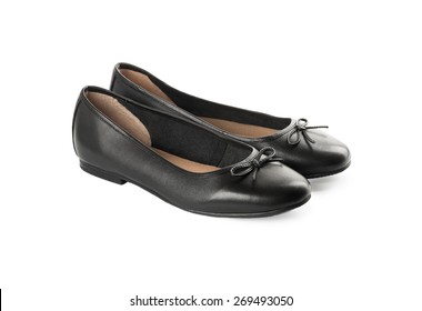 Black classic shoes isolated on a white background
