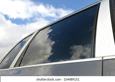 black clean tint window