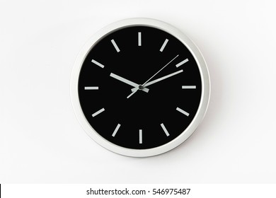 Black Clock Hanging At The Wall