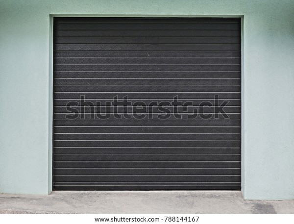 Black Closed Roller Shutter Door On Stock Photo Edit Now 788144167