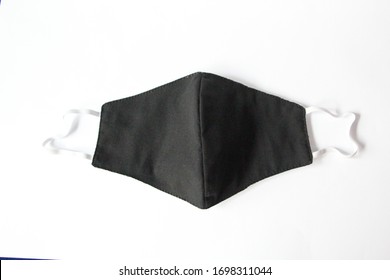 Black Cloth Face Mask For Covid19 Virus Protection To Prevent The Transmission Of Germs.