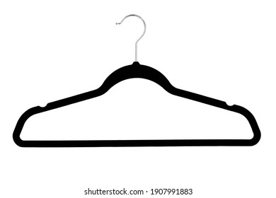 Black clothes hanger isolated on white background. - Powered by Shutterstock