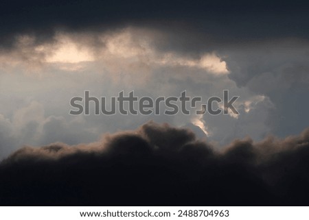 Black cloud covered sky before rainstorm coming. 