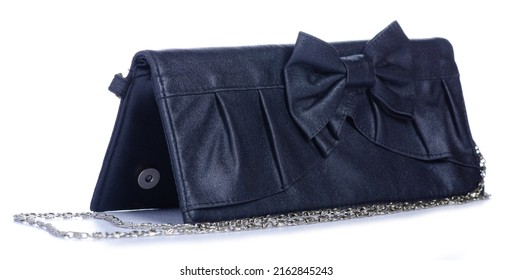 Black Clutch Bag On White Background Isolation