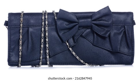 Black Clutch Bag On White Background Isolation