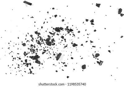 Black coal dust with fragments isolated on white background and texture, top view - Shutterstock ID 1198535740