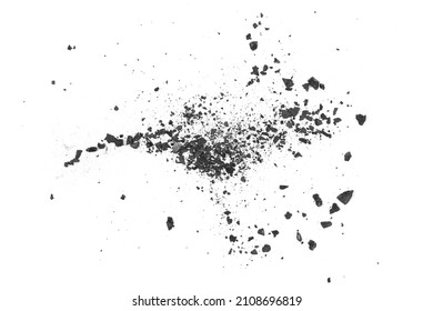 Black coal dust with fragments isolated on white background and texture, top view - Shutterstock ID 2108696819