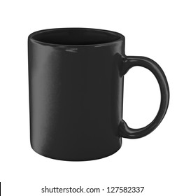 black coffee cup isolated with clipping path included