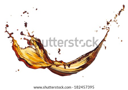 black coffee splash isolated on white background