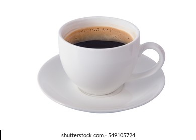 black coffee in white cup isolated on white background with clipping path - Shutterstock ID 549105724