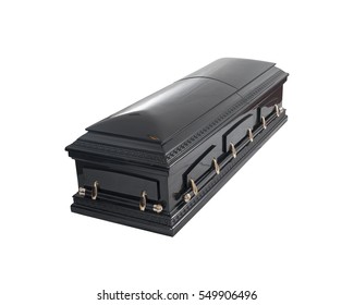 Black Coffin Isolated On White Background